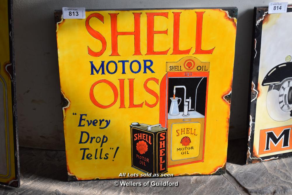 *REPRODUCTION PAINTED SIGN 'SHELL MOTOR OILS'