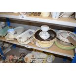 *SHELF OF PORCELAIN WARE AND COLLECTABLES