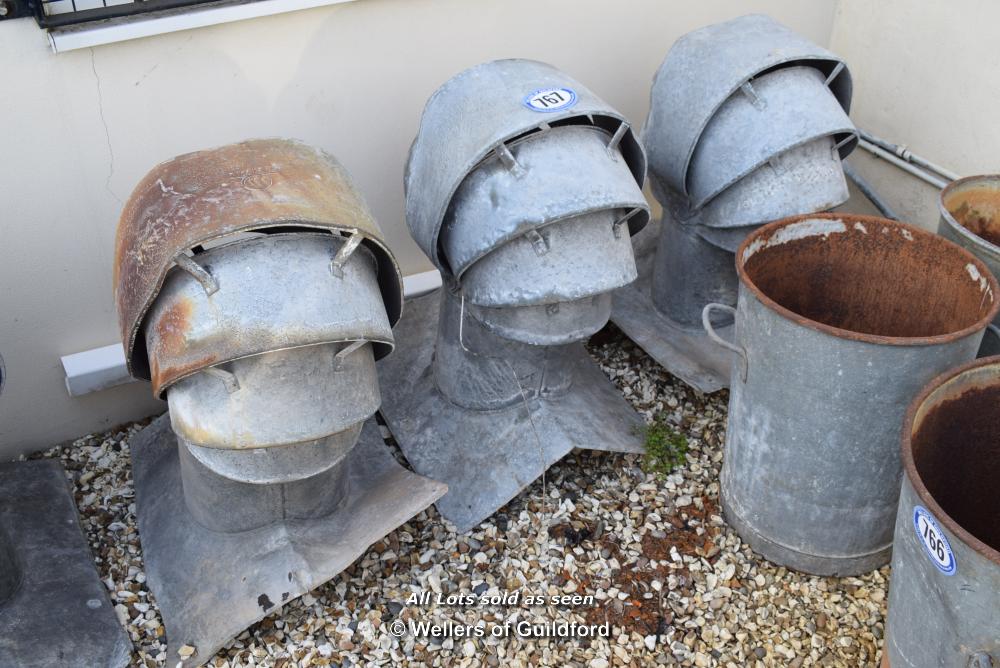 *SET OF THREE GALVANISED VENTILATION DUCT TOPS