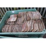 *CRATE OF APPROX 500 HANDMADE SINGLE PLAIN TILES