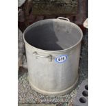 *GALVANISED CIRCULAR CONTAINER, 570MM HIGH