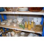 *SHELF OF PORCELAIN WARE AND COLLECTABLES