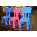 *THREE CHILDRENS CHAIRS