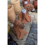 *PAIR OF TERRACOTTA ROOF FINIALS