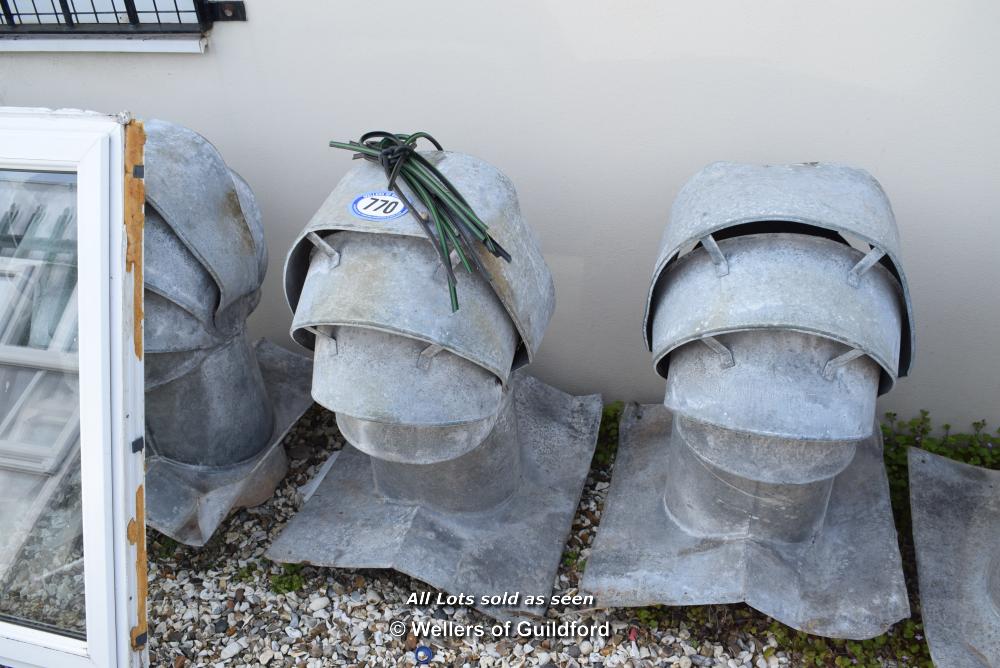 *SET OF THREE GALVANISED VENTILATION DUCT TOPS