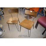 *TWO WOODEN AND METAL CHAIRS