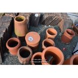 *COLLECTION OF SEVEN RED CHIMNEY POTS