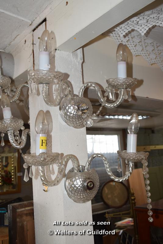 *FOUR MURANO STYLE GLASS TWIN BRANCH LIGHT FITTINGS - Image 2 of 2