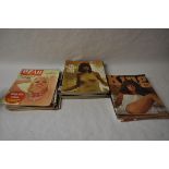 A collection of mixed vintage mens magazines including King featuring Raquel Welch from 1967,