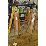 *Four various mahogany tripods.