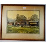 Michael Cadman, watercolour, No.3 Bocketts Farm, signed and dated Spring 1950, 33 x 48cm.