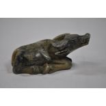 A carved figure of a water buffalo, 8.5cm.