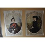A pair of portrait prints of HRH Albert Edward, Prince of Wales, and HRH The Princess Royal of