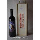 *Iron Maiden - a bottle of Eddies Evil Brew - Midnight Merlot in a collectable wooden box (Lot