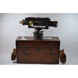 *A.G.Thornton, Birmingham & Manchester dumpy level, black with brass mounts, in a fitted mahogany