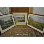 Golf - three mixed golf related prints, Wentworth, Loch Lomond and Turnberry, mixed sizes