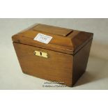 A mahogany sarcophagus tea caddy, 15.5cm wide