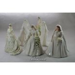 Coalport figures from the Royal Brides collections: Diana, Princess of Wales, 164/12500; Sophie.