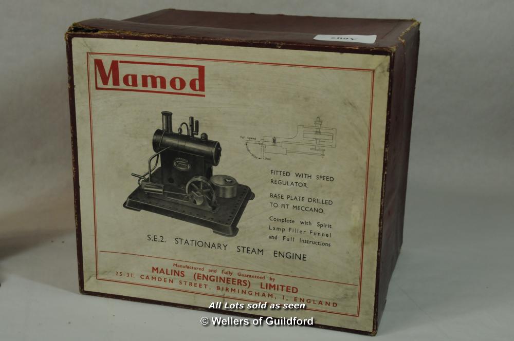 Mamod SE2 stationary steam engine in original card box - Image 6 of 6