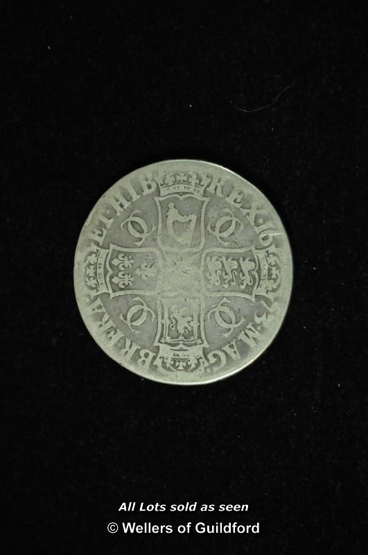 Charles II silver crown, 1673, third bust right, edge QVINTO, rev. cross of shields (S.3358), fair - Image 2 of 2