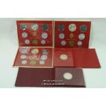 Vatican commemorative coins sets (3), 1966, 1966, 1967; Sede Vacante 500 lire, 1963, mint state.