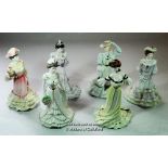 Coalport golden age figurines Alexandria at the ball ,Eugine1st night at the opera,Beatriceat the