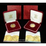 Elizabeth II, gold sovereigns (2), 1964, Gillick head right; 1978 Machin head right, revs. St George