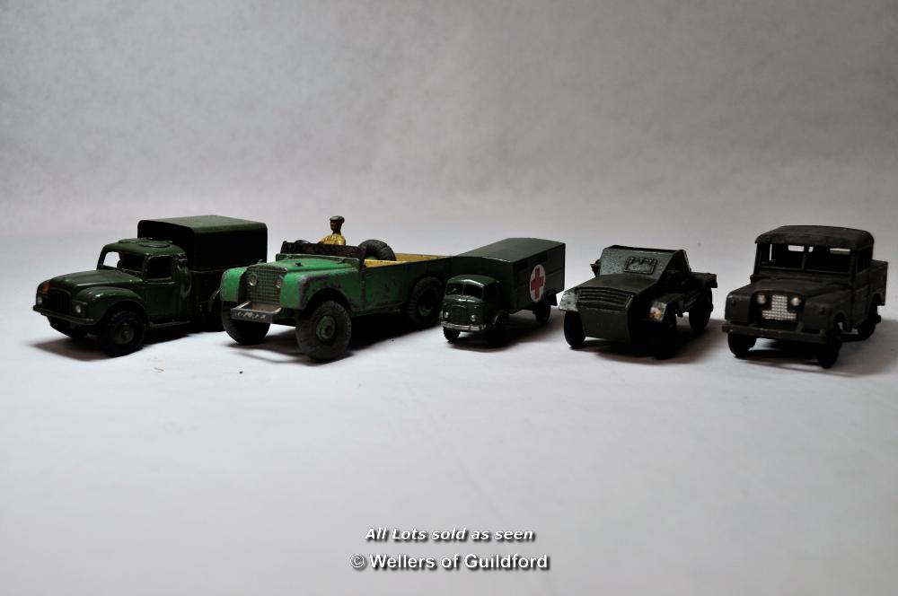 Dinky Supertoys: Guy Slumberland Truck, Bedford Truck; Dinky Toys: Observation Coach, Land Rover, - Image 4 of 10