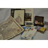 Mixed lot of printed ephemera including cigarette cards, playing cards, Princess Alexandra's wedding