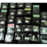 Silver threepences and other minor coins, 20th Century, a small collection, varied state.