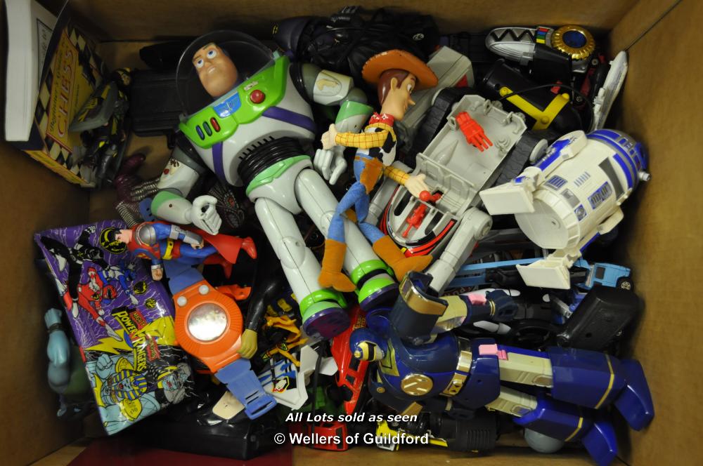 Buzz Lightyear and other modern toys.