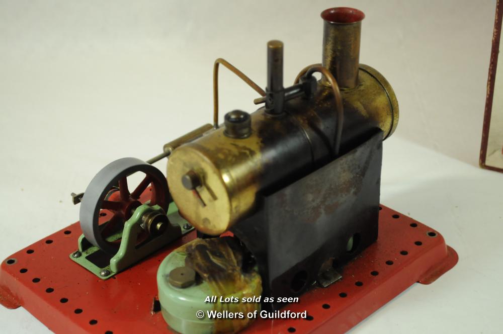 Mamod SE2 stationary steam engine in original card box - Image 3 of 6