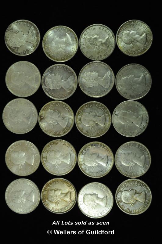 Canada, Elizabeth II, Olympic silver 5 dollars 1973 (3), 1976; silver 50 cents (20), 1961-1966, some - Image 3 of 4