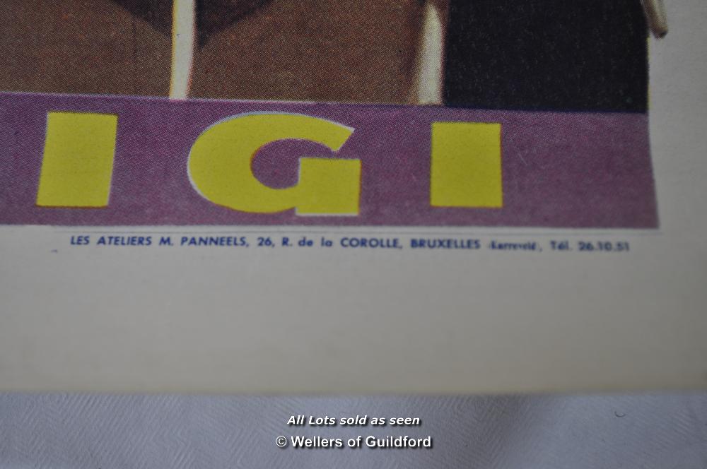 Movie poster - "Gigi" starrring Jean Tissier, 1949, Belgian Poster, 14 x 22 inches, rolled - Image 3 of 3