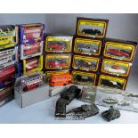 Corgi diecast vehicles: ten 'Cars from the 50's' including Thunderbird 810; ten London buses of