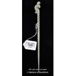 Chinese jade hairpin with open twist and phoenix terminal, 26cm.