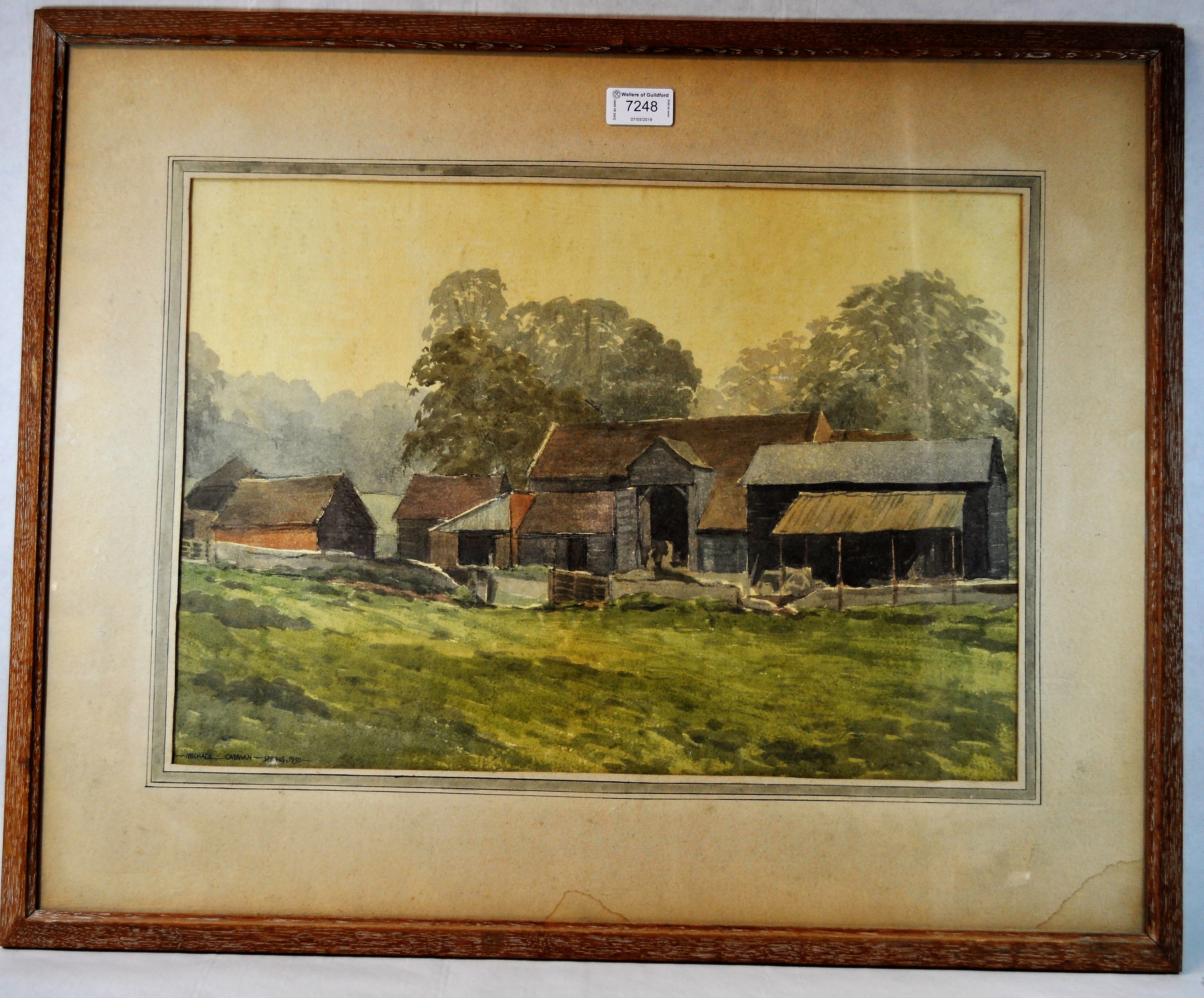 *Michael Cadman^ watercolour^ No.3 Bocketts Farm^ signed and dated Spring 1950^ 33 x 48cm.V