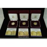 Elizabeth II, proof gold sovereigns (3), 2002, 2005, 2008, Rank-Broadly bust right, revs, shield (