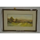 George Oyston, watercolour, 'Near Dorking, Surrey', signed lower left and dated 1923, 25 x 51cm