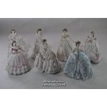 Royal Worcester figurines: Sweetest Valentine 1450/12500, Queen of Hearts 3789/12500, The Masquerade