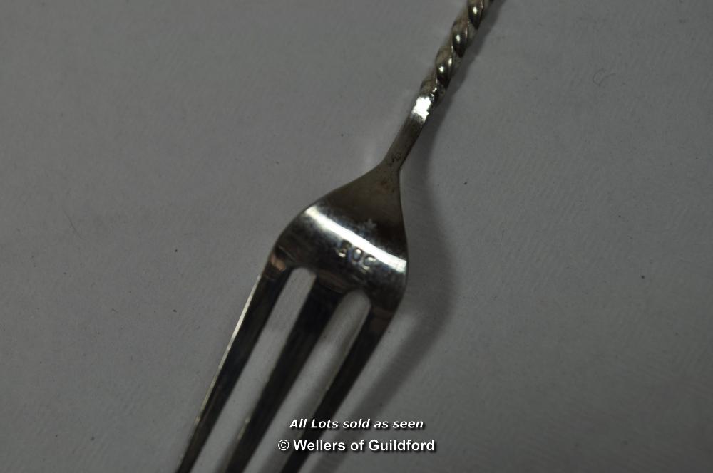 Small sterling silver pill box; a quantity of 800 standard white metal cake forks and small spoons. - Image 7 of 12