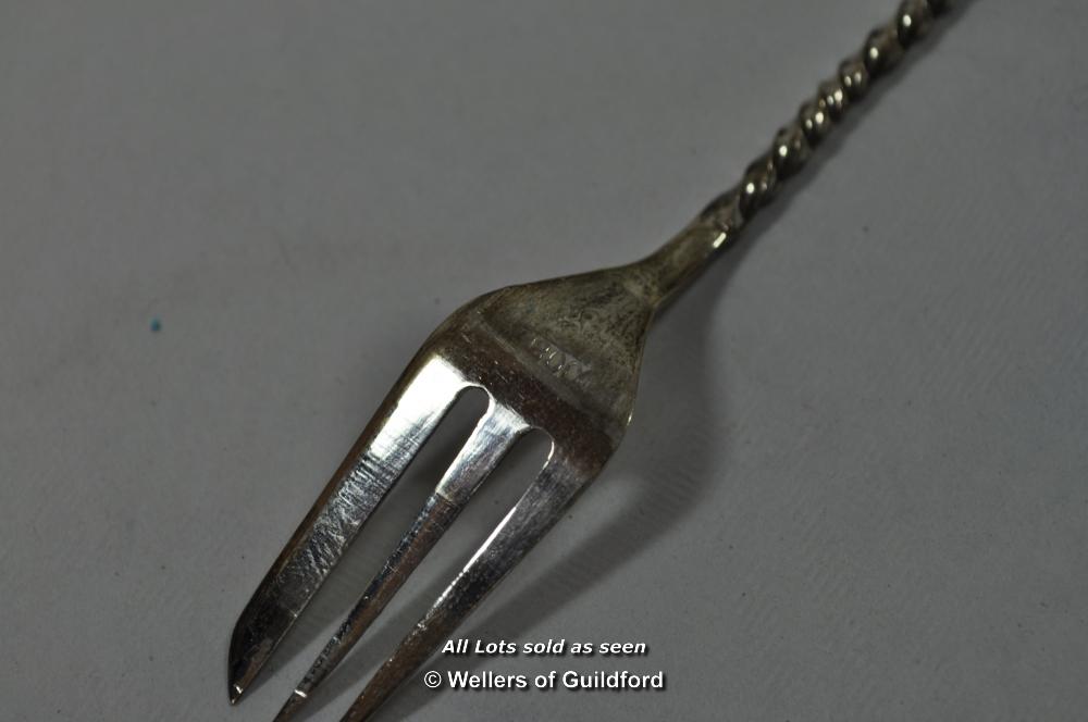 Small sterling silver pill box; a quantity of 800 standard white metal cake forks and small spoons. - Image 9 of 12