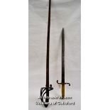 Two mixed vintage military items including a bayonet and officers sword