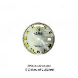 *Rolex dial, Oyster Perpetual Day-Date mother of pearl watch dial, with Roman numerals, 29mm (Lot