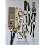 Selection of fifteen mixed wristwatches