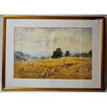 Henry Clifford Warren^ watercolour^ Bringing in the Harvest^ signed^ dated 1911^ 33.5 x 51cm.