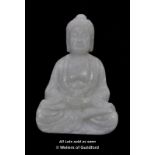 Small Chinese pale hardstone carving of a seated buddha, 5.5cm.