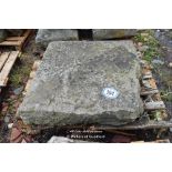PALLET CONTAINING A LARGE STONE PIER CAP, 900MM X 950MM