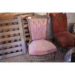 PINK UPHOLSTERED NURSING CHAIR