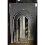 DECORATIVE CAST IRON FIRE INSERT, 610MM X 910MM